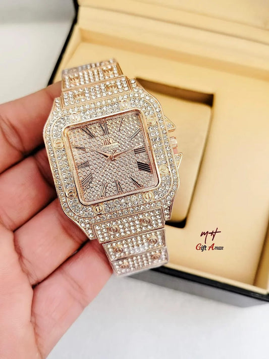 Luxury Rhinestone Gold Watch for Women Me