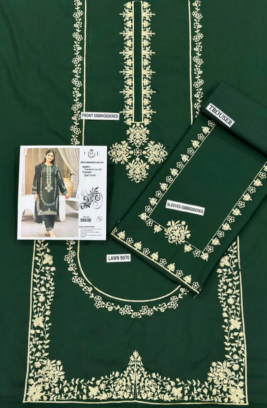 2 Pcs Women's Unstitched Embroidered Suit