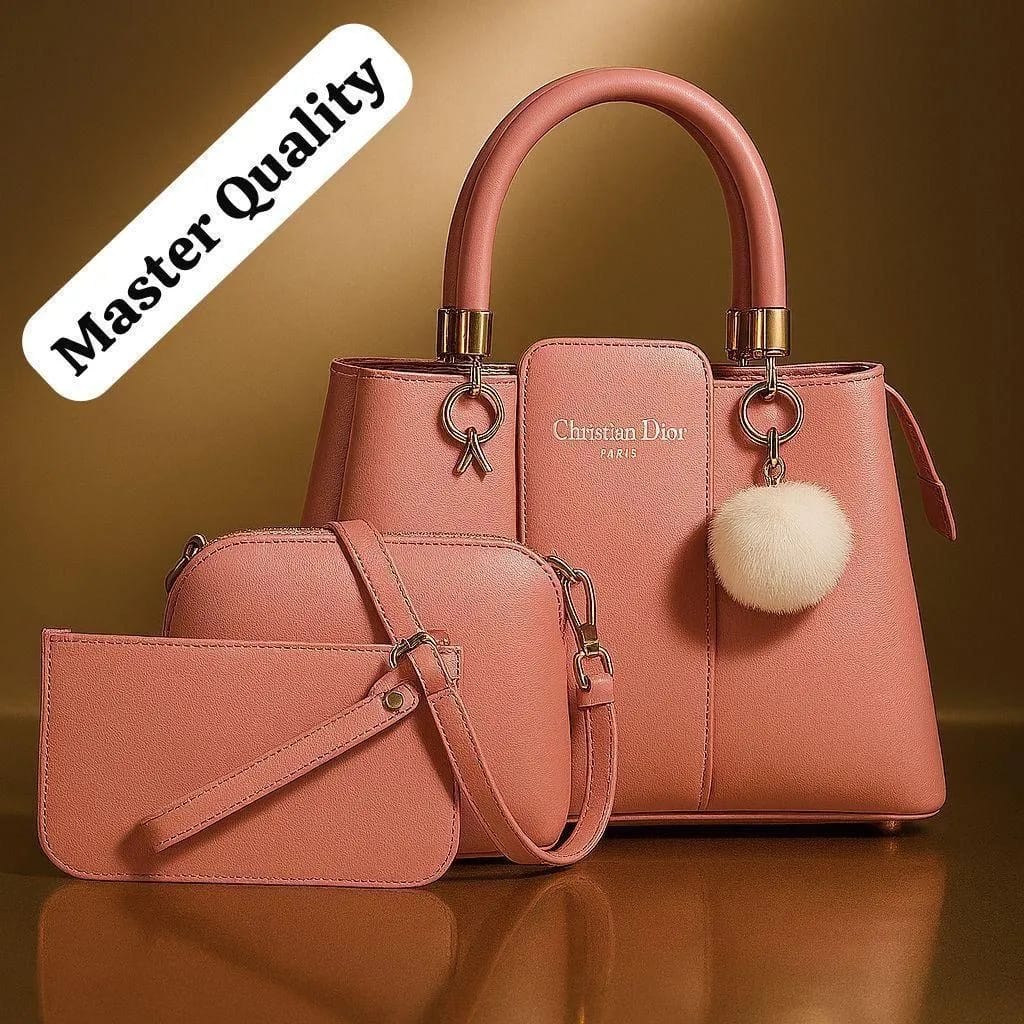 Leather 3Pcs Women Handbag Set