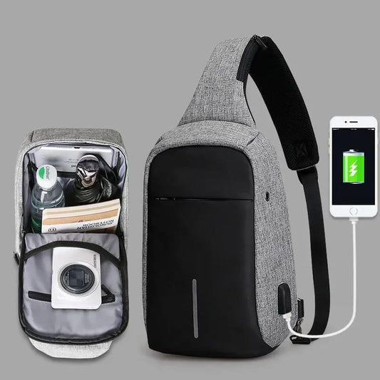 Smart Crossbody Bag with USB Charging & Anti-Theft Design