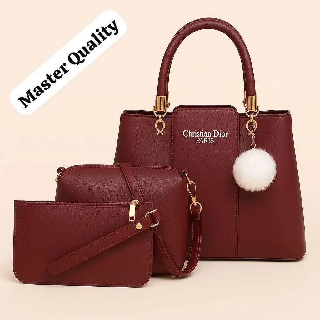 Leather 3Pcs Women Handbag Set