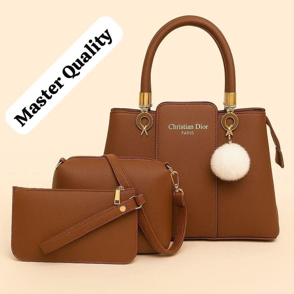 Leather 3Pcs Women Handbag Set