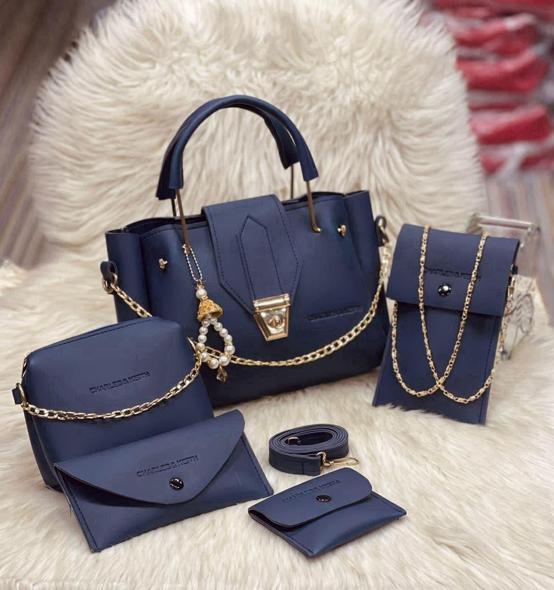 Leather 5-Piece Handbag Set for Girls