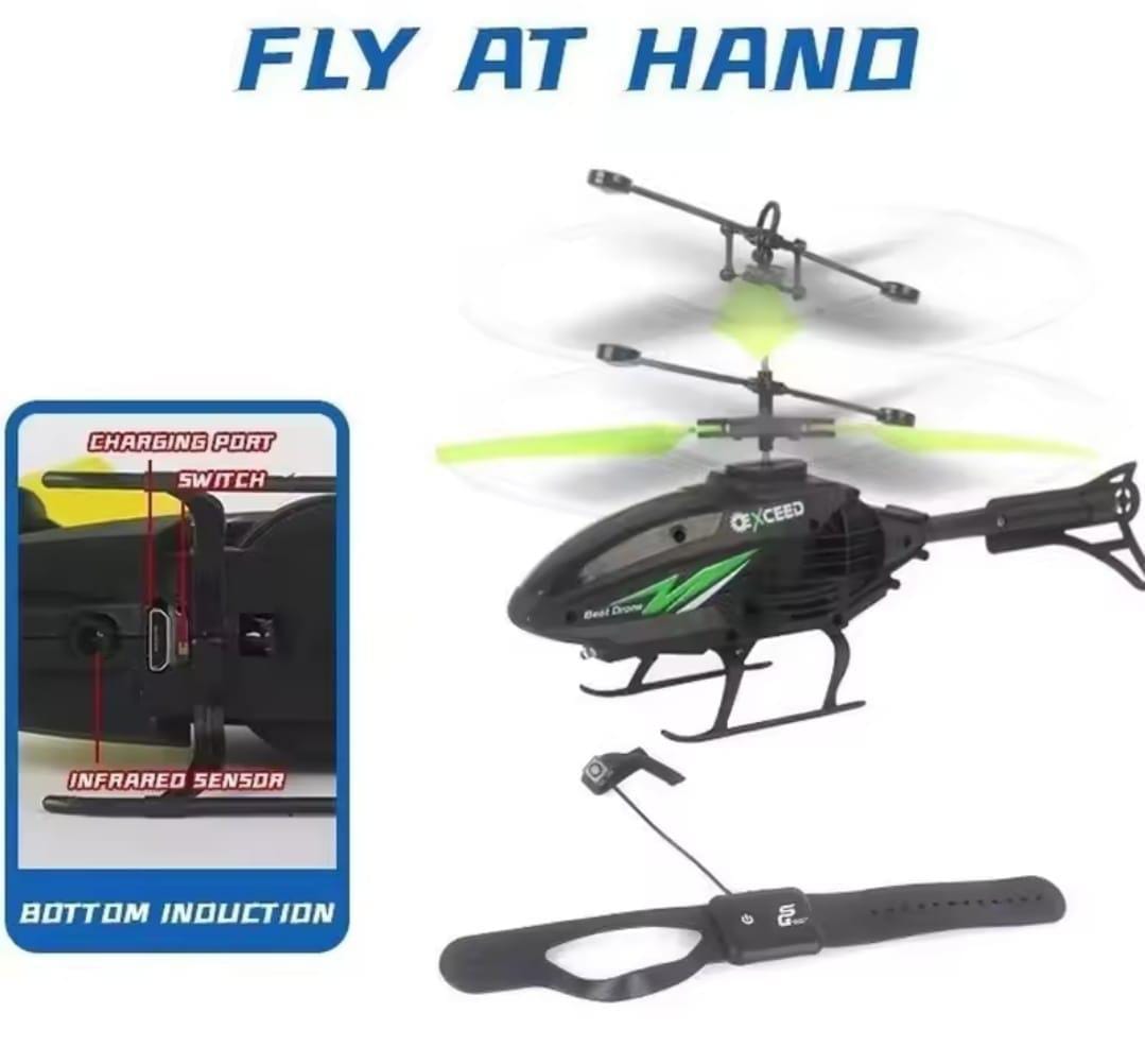 Electric Helicopter for Kids 1-10 with Induction Watch