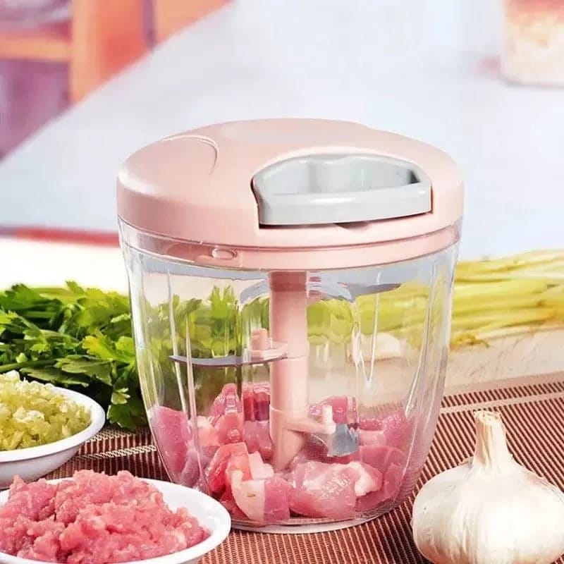 Manual Meat Chopper Pink ABS Plastic Kitchen Tool